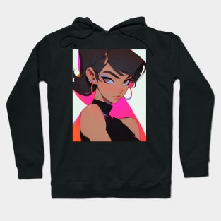 Feisty Fashionista - Pop Art Portrait - AI Hoodie